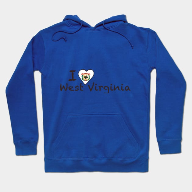 I Love West Virginia Hoodie by JellyFish92